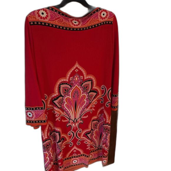 London Times 3/4 Sleeve Dress Size 12 Eclectic Global Colorful - Picture 3 of 4